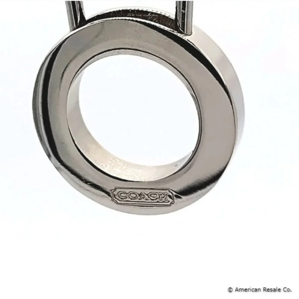 JUST IN! COACH Vintage Black Enamel Pinch Lock Locket Keychain FOB purse charm - Picture 7 of 7